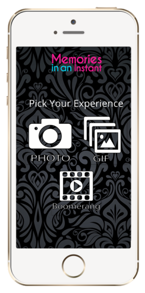 iphone mockup of virtual photo booth